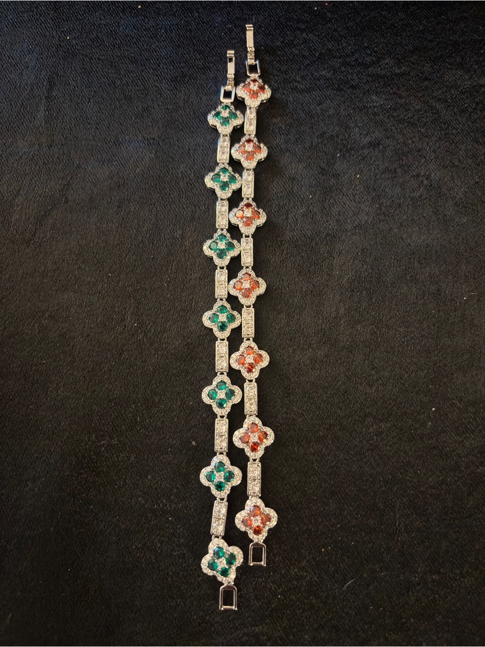 2 4.3mm Silver Tone Clover Station Link Bracelets 8in. - Picture 16 of 17